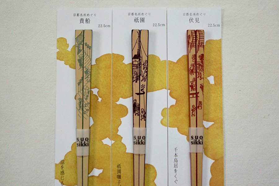 貴船コスメティックス＆ギャラリーさまにて京都名所めぐりシリーズのお箸を展示販売中01